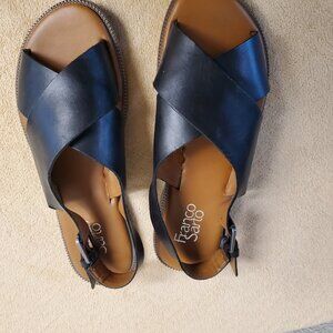 Franco Sarto Black Leather Sandals size 9M
